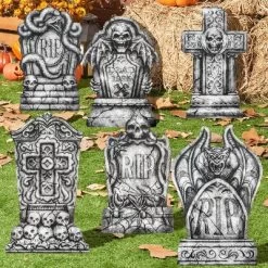 Joyfy 6 Pcs 15.7" Halloween Tombstones Outdoor Cemetery Decor, RIP Plastic Headstones Prop With 12 Metal Stakes For Yard Lawn Graveyard Decor -Target GUEST 00a09283 6fa4 417b afe8 a0f79d98b9fa