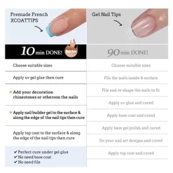 BTArtboxnails XCOATTIP® Press-On Nails - Bright Pastel French - Square Nails, Almond Nails -160ct -Target GUEST 095244c0 889a 4237 b969 a5f195e52e9c