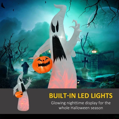 Syemin Decorative Holiday Scene Props Halloween Inflatable Outdoor Decoration Ghost With Pumpkin, Blow Up Yard Decor, White, 41.3"*25.5"*70.8" 5 Syemin Decorative Holiday Scene Props Halloween Inflatable Outdoor Decoration Ghost With Pumpkin, Blow Up Yard Decor, White, 41.3"*25.5"*70.8" - Image 3