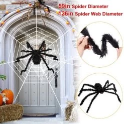 Halloween Decorations Spider Outdoor 59inch Halloween Spider Hairy Poseable Scary Spider Outdoor Yard Creepy Decor Spider Stretch Cobweb -Target GUEST 0aff9325 924a 4c18 83ad 70a5f7969e52
