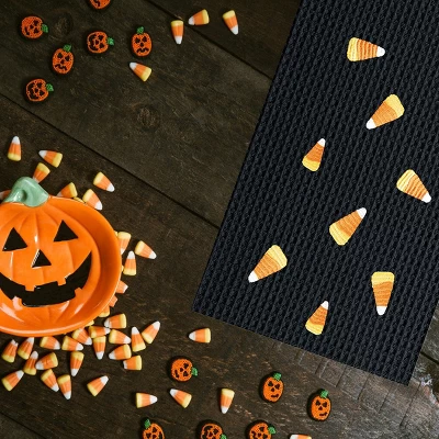 C&F Home Candy Corn Halloween Embroidered Cotton Waffle Weave Kitchen Towel Set Of 2 4 C&F Home Candy Corn Halloween Embroidered Cotton Waffle Weave Kitchen Towel Set Of 2 - Image 2