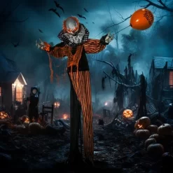Outsunny 65.25" Life Size Outdoor Halloween Decorations Talking Circus Clown With Balloon, Animated Prop With Sound And Motion Activated -Target GUEST 0c0782b4 5a18 415e 90fb ffd649597cfb