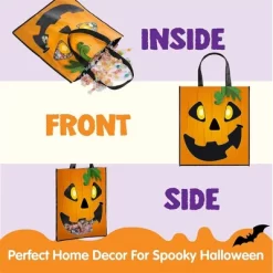 Joyfy Halloween Party Favors 3PCS Large See Through Tote Bags With Handles Trick Or Treat Bag Party Supplies For Candies Biscuits Cards 22.5" X 13.75" -Target GUEST 0cbb9593 c91f 4218 8651 da590d72240d