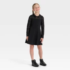 Girls' Long Sleeve Spider Web Halloween Dress - Cat & Jack™ Black -Target GUEST 0dc18fdd bb94 4bb0 a5ad 09477e6b7b41