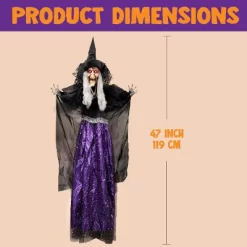 Joyfy 47” Halloween Animated Witch Decoration, Scary Hanging Ghost Halloween Animatronics Decor Prop For Haunted House Yard Garden Decorations -Target GUEST 0fbda982 53d4 427c 95d7 02de97c84371