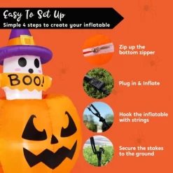 Joyfy 5FT Halloween Inflatables Outdoor Decorations, Animated Inflatable Ghost On Pumpkin With LEDs For Halloween Outdoor Yard Lawn Garden Decoration 15 Joyfy 5FT Halloween Inflatables Outdoor Decorations, Animated Inflatable Ghost On Pumpkin With LEDs For Halloween Outdoor Yard Lawn Garden Decoration -Target GUEST 113661a4 fff3 4253 a40d 9c213dd9c2aa