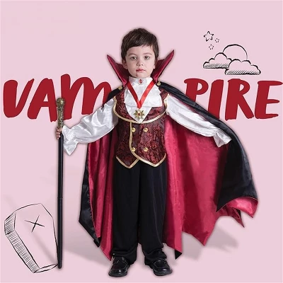 Joyfy Halloween Gothic Vampire Costume For Boys – Elegant & Spooky Role-Play Set (Cape, Vest & Bow Tie Included!) 8 Joyfy Halloween Gothic Vampire Costume For Boys – Elegant & Spooky Role-Play Set (Cape, Vest & Bow Tie Included!) - Image 6