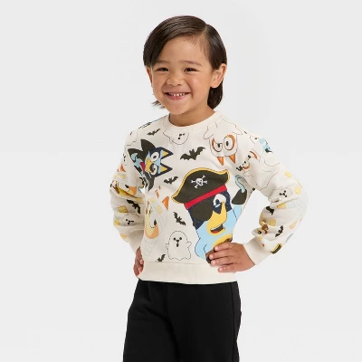 Toddler Boys' 2pc Bluey Halloween Fleece Pullover And Bottom Set - White/Black 4 Toddler Boys' 2pc Bluey Halloween Fleece Pullover And Bottom Set - White/Black - Image 2