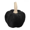 Whisen Velvet Large Pumpkin, Holiday Halloween Decoration, Set Of 2 - Black