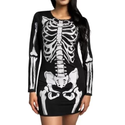 Joyfy Women's Glow In The Dark Skeleton Dress - Halloween Costume For Adults, Spooky Skeleton Bodysuit Party Outfit -Target GUEST 124c5d6d 2d60 41e8 b8ba 8ff297fbe9a1