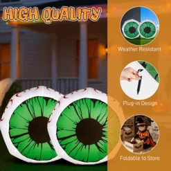 Angel Sar Halloween Inflatable Eyeballs, 2 Pack 3FT Lighted Outdoor Decor, Green LED Eyes For Yard Garden Party Indoor Outdoor Spooky Decoration -Target GUEST 1307ef4a 6d16 4c98 a41b d260aaa75894