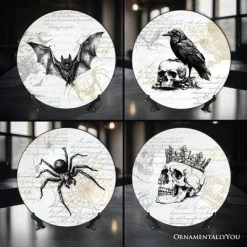 Gothic Elegance Set Of 4 Plates With Real Gold Trim, Halloween Tableware Collection For Salad, Dessert, Appetizer, And Side Plates| OrnamentallyYou -Target GUEST 14085c72 fb9b 42b1 89fb 423b4e20cd45
