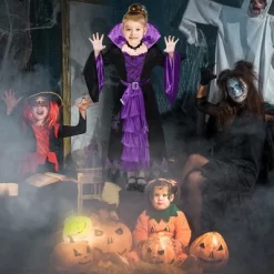 Garvee Witch Costume Fairytale--Stand Collar And Oversized Bell Sleeves Multi-layered Skirt Dress With Choker -Target GUEST 14de3669 d9ac 4542 8f66 98cb591f00fe