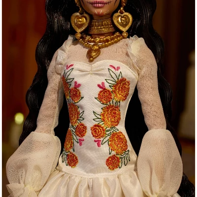 Barbie Signature Día De Muertos 2025 Collectible Doll In Ruffled Cream Gown 4 Barbie Signature Día De Muertos 2025 Collectible Doll In Ruffled Cream Gown - Image 2