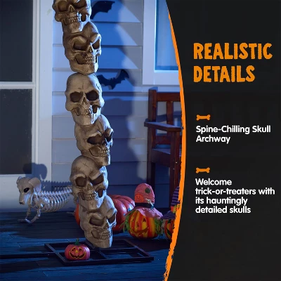 Joyfy 7.2 FT Halloween Outdoor Decorations, Scary Giant Skeleton Archway Decor, Skull Arch For Halloween Yard Garden Lawn Haunted House Decorations 4 Joyfy 7.2 FT Halloween Outdoor Decorations, Scary Giant Skeleton Archway Decor, Skull Arch For Halloween Yard Garden Lawn Haunted House Decorations - Image 2