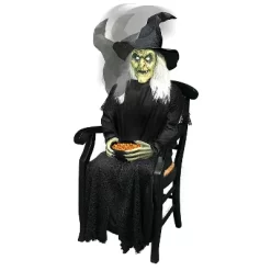 Tekky Toys Animated Sitting Witch Prop Halloween Decoration - 42 In - Black