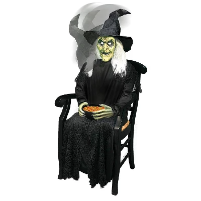 Tekky Toys Animated Sitting Witch Prop Halloween Decoration - 42 In - Black 3 Tekky Toys Animated Sitting Witch Prop Halloween Decoration - 42 In - Black
