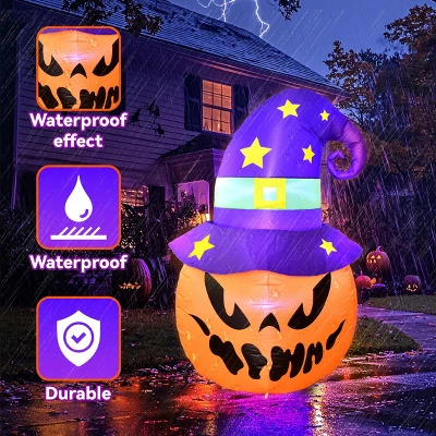 5FT Halloween Decorations Outdoor Halloween Inflatables Pumpkin With Build-in LED Lights Blow Up Pumpkin For Halloween Indoor Outdoor Yard Garden 4 5FT Halloween Decorations Outdoor Halloween Inflatables Pumpkin With Build-in LED Lights Blow Up Pumpkin For Halloween Indoor Outdoor Yard Garden - Image 2
