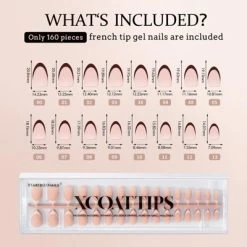 BTArtboxnails XCOATTIP® Press-On Nails - Brown Pastel French - Almond Nails, Square Nails, Coffin Nails -160ct -Target GUEST 1846fb3f 0c5b 40cf a792 a7d0249e6cd7