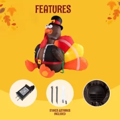 Joyfy 6 FT Thanksgiving Turkey Inflatable Decorations, LED Light Up Turkey With Pilgrim Hat, Blow Up Halloween Turkey For Outdoor Yard Garden Decor -Target GUEST 185a61c2 7157 43d2 ae04 91f0e70956f2
