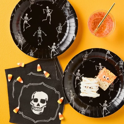 20ct Halloween Dancing Skeleton Dinner Plate - Spritz™ 3 20ct Halloween Dancing Skeleton Dinner Plate - Spritz™