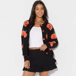 Women's Pumpkin Graphic Cardigan - Black -Target GUEST 1be2143b 725d 4b2c b503 5eaa65878a6e