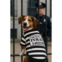 Parisian Pet 'Furry Inmate' Black And White Stripes Halloween Costume - Funny Prison Design For Cats & Dogs -Target GUEST 1bea0f86 007f 460c 9ed0 b94186084fec