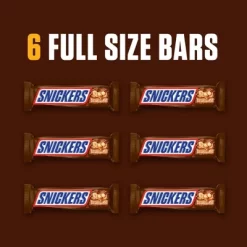 Snickers Full Size Chocolate Candy Bars - 1.86oz/6ct