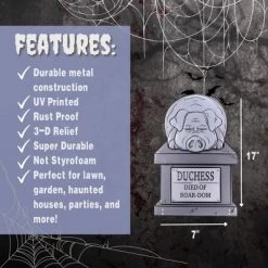 3D Halloween Metal Tombstone -DUCHESS (Large 17") W Stakes- Durable, Weather Rust Proof, UV Printed- Upgrade Your House Party Pet Cemetery Lawn Decor -Target GUEST 1d8f91d4 2df4 48dc b803 4f1b9f228919