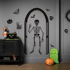 60"x30" Skeleton Unframed Window Cling Wall Art - Hyde And EEK! Boutique™