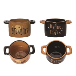 Transpac Ceramic Spooky Dip Bowl Set Of 2 Halloween Home Decorations Decorative Bowls For Festive Celebrations