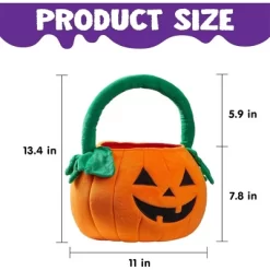 Joyfy Halloween Pumpkin Plush Tote Bucket, Cute Goody Basket With Handle For Kids, Trick Or Treat Candy Bag, Halloween Party Favor Supplies -Target GUEST 233b1a48 642c 44f7 ac16 31770701959b
