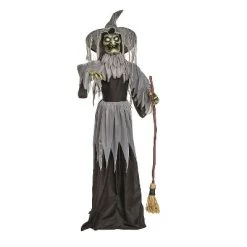 6 Ft. Animated Standing Body Turning Witch Halloween Decoration