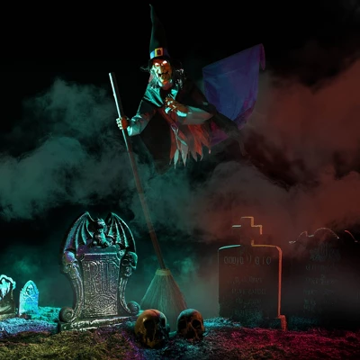 Yescom 9Ft Animatronics Flying Witch Hovering Broom Animated Halloween Outdoor Decoration Motion Activated AC 110-240V 2025 Party Outdoor Decor 5 Yescom 9Ft Animatronics Flying Witch Hovering Broom Animated Halloween Outdoor Decoration Motion Activated AC 110-240V 2025 Party Outdoor Decor - Image 3