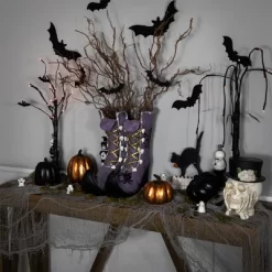 Northlight Ceramic Witch's Boots Halloween Decoration - 15" - Purple