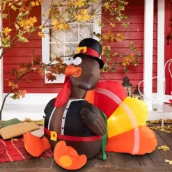 Joyfy 6 FT Thanksgiving Turkey Inflatable Decorations, LED Light Up Turkey With Pilgrim Hat, Blow Up Halloween Turkey For Outdoor Yard Garden Decor -Target GUEST 2659e502 54da 474d a816 1baaf86d47e0