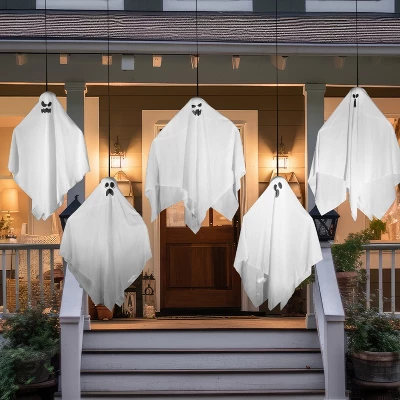 Joyfy 5 Pcs Halloween 27.5'' Hanging Ghost Decoration,Halloween Decor,Front Yard Patio Lawn Garden Outdoor And Holiday Porch Haunted House Tree Décor 8 Joyfy 5 Pcs Halloween 27.5'' Hanging Ghost Decoration,Halloween Decor,Front Yard Patio Lawn Garden Outdoor And Holiday Porch Haunted House Tree Décor - Image 6