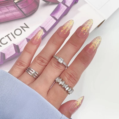 BTArtbox Press-On Nails -Pink Sparkle - M Almond -30ct 4 BTArtbox Press-On Nails -Pink Sparkle - M Almond -30ct - Image 2