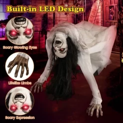 Costway Lighted And Animated Halloween Decoration Animatronic Crawling Woman W/ LED Eyes Indoor Outdoor Halloween Ghost -Target GUEST 2af7db57 a963 4182 ad76 92456330455b