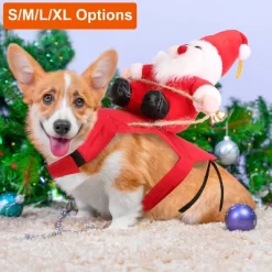 IMountek Pet Christmas Costumes With Bell Clothes New Year Outfit Cosplay Costumes Party Dress Up For Cats