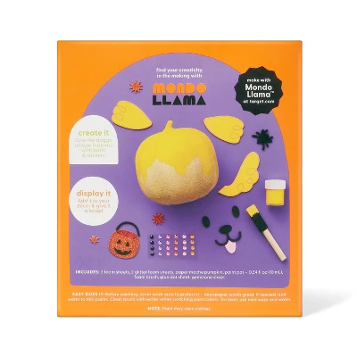 Halloween Craft Embellished Paper Mache Dog Pumpkin Painting Kit - Mondo Llama™ 5 Halloween Craft Embellished Paper Mache Dog Pumpkin Painting Kit - Mondo Llama™ - Image 3
