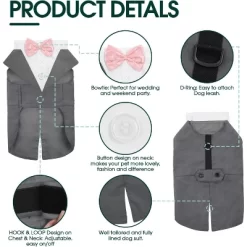 Kuoser Dog Tuxedo Dog Suit And Bandana Set, Dogs Tuxedo Wedding Party Suit, Dog Prince Wedding Bow Tie Shirt Formal Dog Wedding Attire, Gray - Medium -Target GUEST 2f1688b5 533a 4793 a07c 524273060949