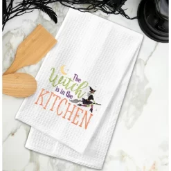 C&F Home Witch Is In The Kitchen Halloween Cotton Embroidered Waffle Weave Kitchen Towel