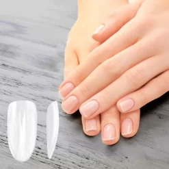 Unique Bargains Women's Oval Shape Fake Nails Clear 1 Set