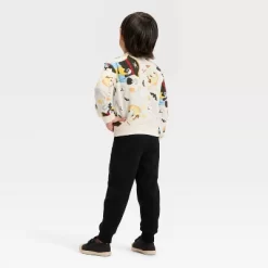 Toddler Boys' 2pc Bluey Halloween Fleece Pullover And Bottom Set - White/Black