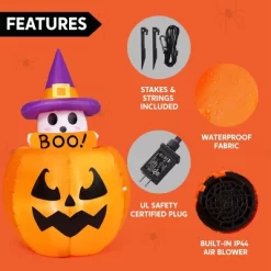 Joyfy 5FT Halloween Inflatables Outdoor Decorations, Animated Inflatable Ghost On Pumpkin With LEDs For Halloween Outdoor Yard Lawn Garden Decoration 14 Joyfy 5FT Halloween Inflatables Outdoor Decorations, Animated Inflatable Ghost On Pumpkin With LEDs For Halloween Outdoor Yard Lawn Garden Decoration -Target GUEST 37838ddb fa33 4107 92f4 080edf5ccf3e