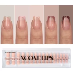 BTArtboxnails XCOATTIP® Press-On Nails - Brown Pastel French - Almond Nails, Square Nails, Coffin Nails -160ct -Target GUEST 38b27a79 dd93 4612 a8b6 3838062d2ec7