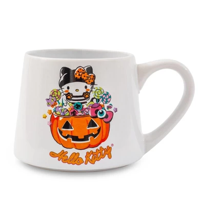 Silver Buffalo Sanrio Hello Kitty Pumpkin Candy Burglar Tapered Pottery Mug | Holds 14 Ounces 3 Silver Buffalo Sanrio Hello Kitty Pumpkin Candy Burglar Tapered Pottery Mug | Holds 14 Ounces