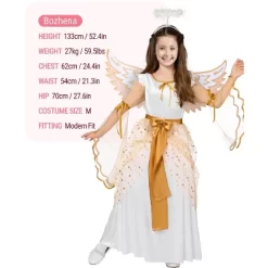 Joyfy Girls' Guardian Angel Costume Halloween – Gold Satin Dress With Wings & Halo Full Costume For Girl's Cosplay Party Halloween -Target GUEST 3c78834a d388 4115 a670 24d5216a1f95