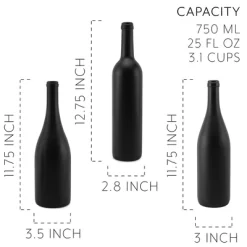 Cornucopia Brands Black Wine Bottles W/Corks, 3pc Set; Black Matte Coated Glass Wine Bottles Various Sizes -Target GUEST 3c92c0c1 f538 444e b7b3 34e1eb247c2c